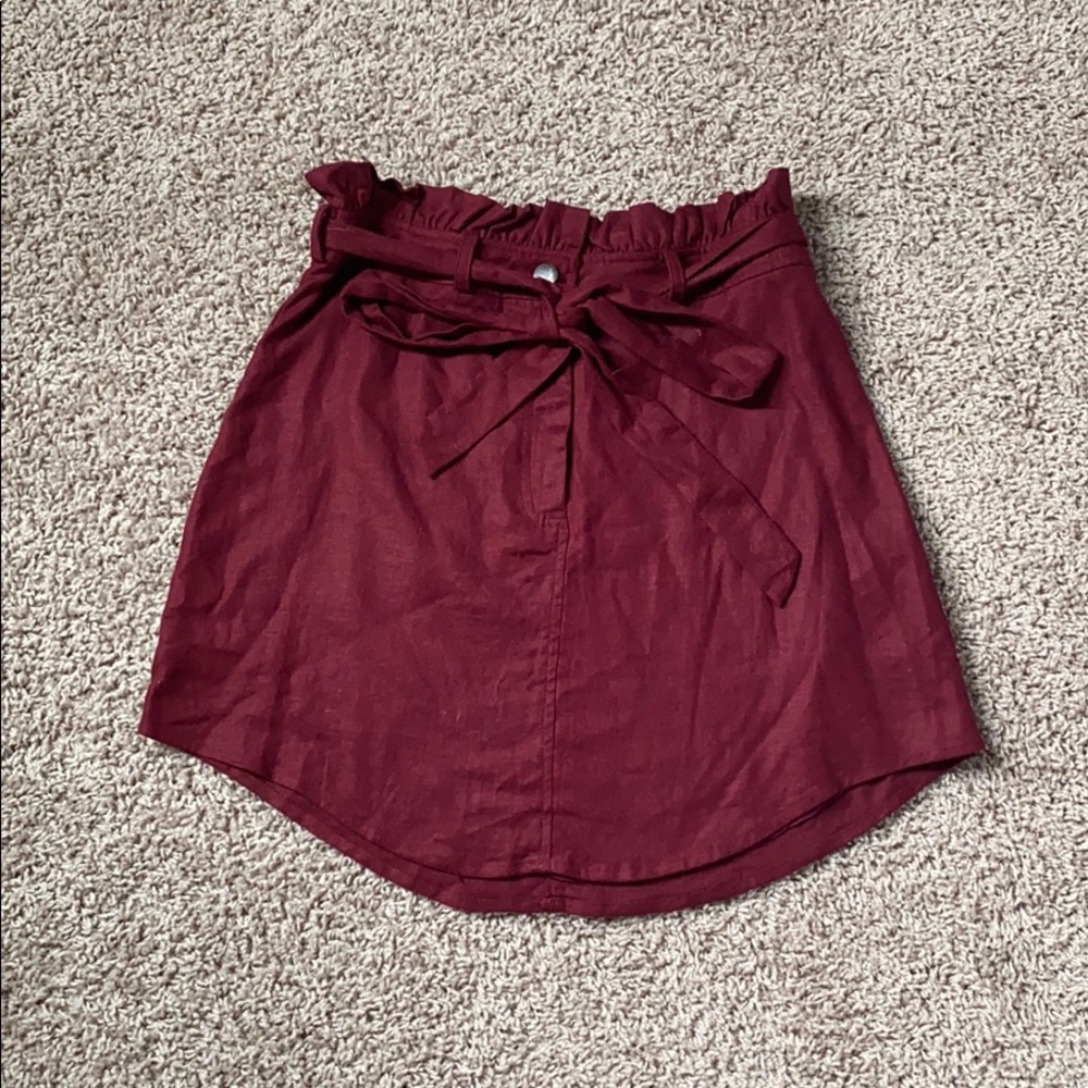 REVOLVE RED PAPER BAG SKIRT